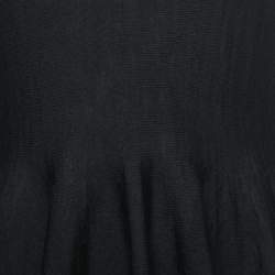 Pre Owned Alexander McQueen Black Wool Knit Peplum Tank Top S