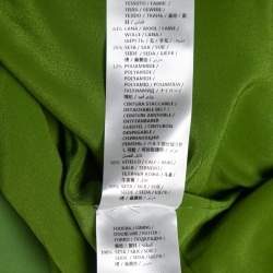 Pre Owned Alexander McQueen Green Wool Capelet Belted Midi Dress S