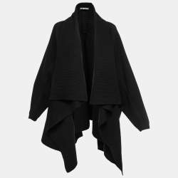 Alexander McQueen Black Wool Cape Coat M