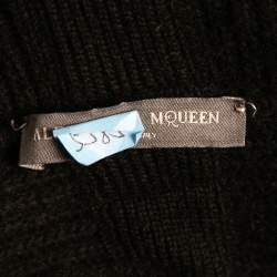 Alexander McQueen Black Wool Cape Coat M