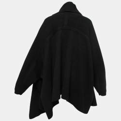 Alexander McQueen Black Wool Cape Coat M