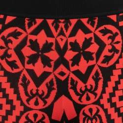 Alexander McQueen Red/Black Jacquard Knit Leggings S