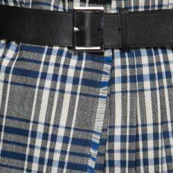 Pre Owned Alexander McQueen Black/Blue Checked Mini Kilt Skirt S