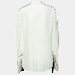 Alexander McQueen Cream Silk Sleeve Tie Detail Shirt M