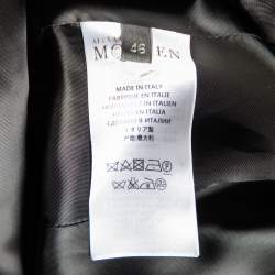 Pre Owned Alexander McQueen Black Wool Double Breasted Coat L