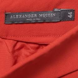 Alexander McQueen Red Crepe Long Pencil Skirt M