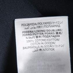 Pre Owned Alexander McQueen Blue Crepe & Denim Contrast Lace Up Dress M