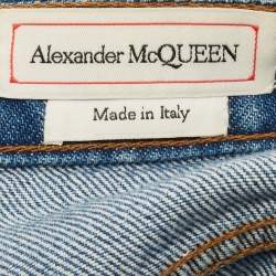 Pre Owned Alexander McQueen Blue Distressed Denim Jeans M Waist 27"