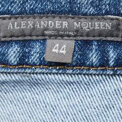 Pre Owned Alexander McQueen Blue Denim Pencil Skirt M