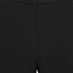 Pre Owned Alexander McQueen Black Crepe Contrast Hem Detail Trousers M