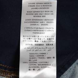 Pre Owned Alexander McQueen Blue Patched Denim Flared Jeans L Waist 34"