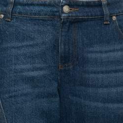 Pre Owned Alexander McQueen Blue Patched Denim Flared Jeans L Waist 34"