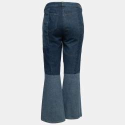 Pre Owned Alexander McQueen Blue Patched Denim Flared Jeans L Waist 34"