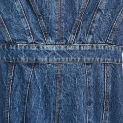 Pre Owned Alexander McQueen Blue Denim Sleeveless Midi Dress S