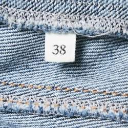 Pre Owned Alexander McQueen Blue Denim Sleeveless Midi Dress S