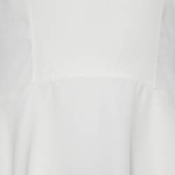 Alexander McQueen White Crepe Sleeveless Asymmetric Peplum Top M