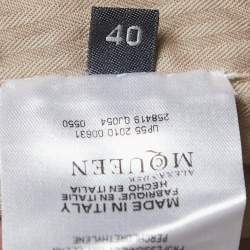 Alexander McQueen Beige Cotton Diagonal Zipper Jacket S