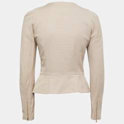 Alexander McQueen Beige Cotton Diagonal Zipper Jacket S