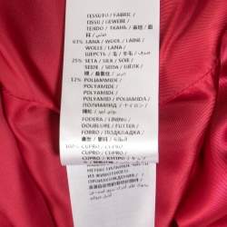 Pre Owned Alexander McQueen Burgundy Wool Blend Asymmetrical Blazer M