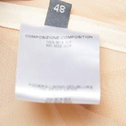 Alexander McQueen Light Coral Silk Chiffon Draped Strapless Gown L