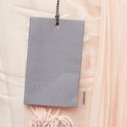 Alexander McQueen Light Coral Silk Chiffon Draped Strapless Gown L