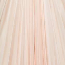Alexander McQueen Light Coral Silk Chiffon Draped Strapless Gown L