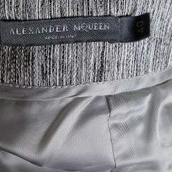 Pre Owned Alexander McQueen Grey Paper Yarn & Wool Blazer & Pants Set S
