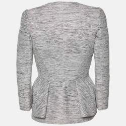 Pre Owned Alexander McQueen Grey Paper Yarn & Wool Blazer & Pants Set S