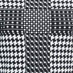Pre Owned Alexander McQueen Black/White Patterned Stretch Knit Midi Dress M