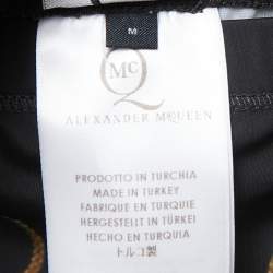 Alexander McQueen Black Zipper Print Jersey Leggings M