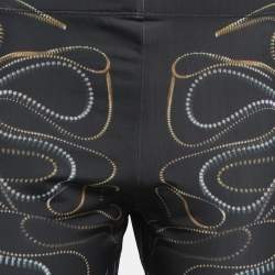 Alexander McQueen Black Zipper Print Jersey Leggings M