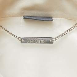 Alexander McQueen Cream Wool Ruffled Peplum Blazer S