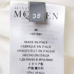 Alexander McQueen Cream Wool Ruffled Peplum Blazer S