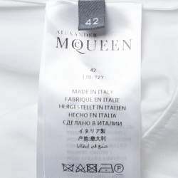 Alexander McQueen White Cotton Asymmetric Peplum Hem Detailed Shirt Tunic M