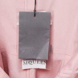 Pre Owned Alexander McQueen Pink Silk Chiffon Ruffled Off-Shoulder Midi Dress M