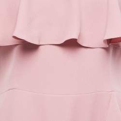 Pre Owned Alexander McQueen Pink Silk Chiffon Ruffled Off-Shoulder Midi Dress M