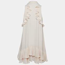 مملوكة مسبقًا Alexander McQueen Pink Silk Ruffled Sleeveless Mini Dress S