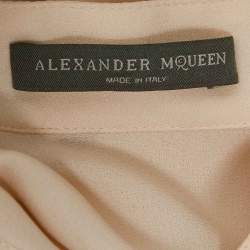 مملوكة مسبقًا Alexander McQueen Pink Silk Ruffled Sleeveless Mini Dress S