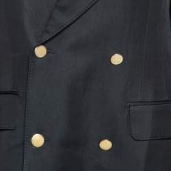 Pre Owned Alexander McQueen Black Rayon Double Breasted Blazer L
