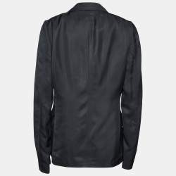 Pre Owned Alexander McQueen Black Rayon Double Breasted Blazer L