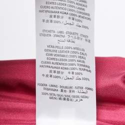 Pre Owned Alexander McQueen Magenta Pink Leather Midi Skirt M