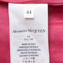 Pre Owned Alexander McQueen Magenta Pink Leather Midi Skirt M