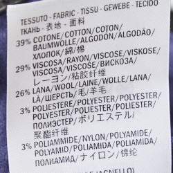 Pre Owned Alexander McQueen Multicolor Tweed Leather Trimmed Bow Detail Knee Length Skirt M