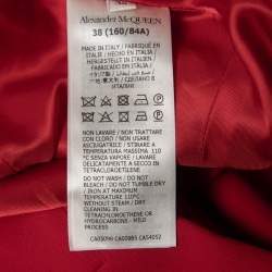 Alexander McQueen Red Crepe Asymmetrical Blazer S