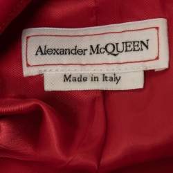 Alexander McQueen Red Crepe Asymmetrical Blazer S