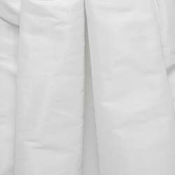 Pre Owned Alexander McQueen White Taffeta Flared Midi Skirt M