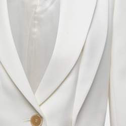 Pre Owned Alexander McQueen White Wool Cropped Blazer S