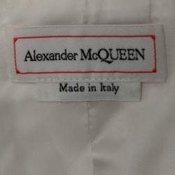 Pre Owned Alexander McQueen White Wool Cropped Blazer S