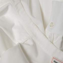 Alexander McQueen White Cotton Paneled Flared Mini Dress S