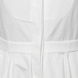Alexander McQueen White Cotton Paneled Flared Mini Dress S